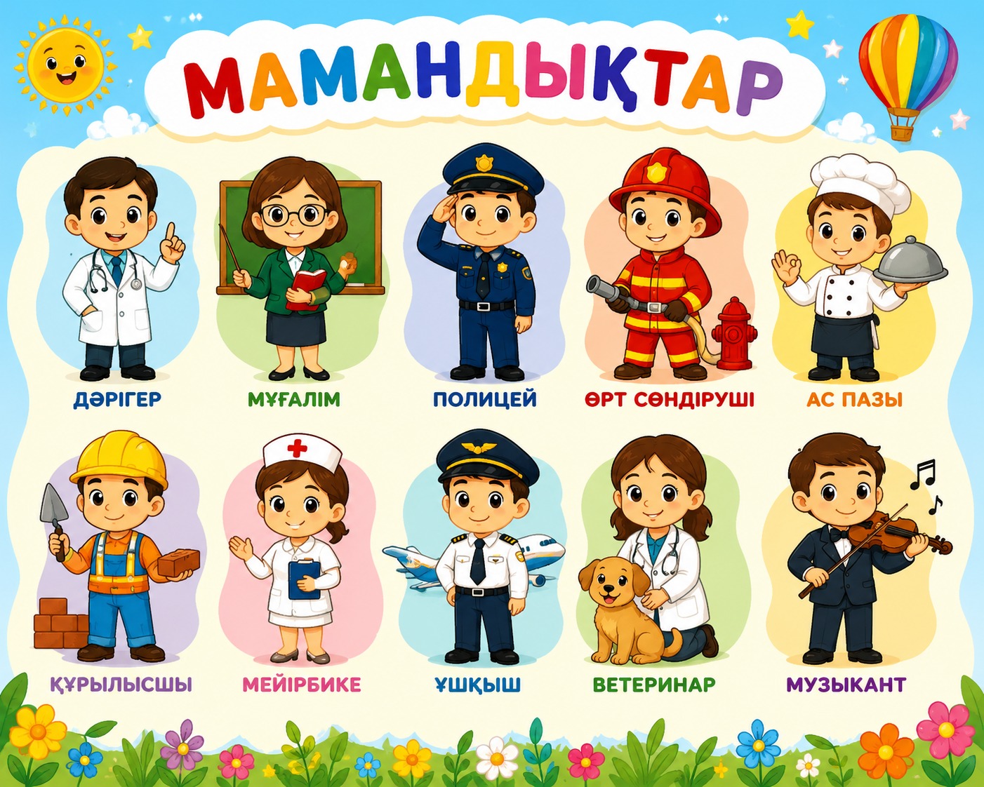 👩‍⚕️👨‍🏫 «Мамандықтармен таныстыру» 👮‍♂️👩‍🍳👷‍♂️